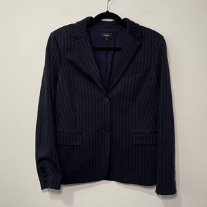 Theory women's navy pinstripe single breasted office career work blazer in 10
